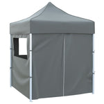 Professional Folding Party Tent with 4 Sidewalls 2x2 m Steel Anthracite 48885