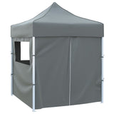 Professional Folding Party Tent with 4 Sidewalls 2x2 m Steel Anthracite 48885