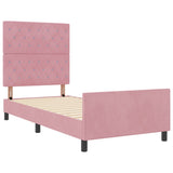 ZNTS Bed Frame Pink 90x200 cm Velvet 3344854