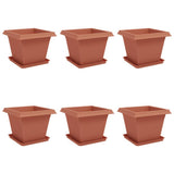 Plant Pots 6 pcs Brick Red 43 x 43 x 33.5 cm Plastic 3403296