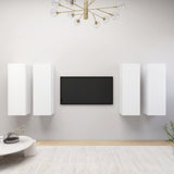 TV Cabinets 4 pcs White 30.5x30x90 cm Engineered Wood 3078741