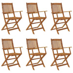 7 Piece Folding Outdoor Dining Set Solid Acacia Wood 43379