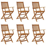 7 Piece Folding Outdoor Dining Set Solid Acacia Wood 43379