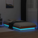 LED Bed Frame without Mattress Wax Brown 100x200 cm Solid Wood 844412