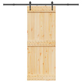 Sliding Door NARVIK Natural and Black 80 x 210 cm 3445294