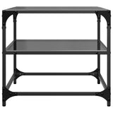 Coffee Tables with Black Glass Top 2 pcs 50x50x45 cm Steel 846009