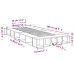 Bed Frame without Mattress Grey Sonoma 90x200 cm 3280522