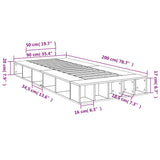 Bed Frame without Mattress Grey Sonoma 90x200 cm 3280522
