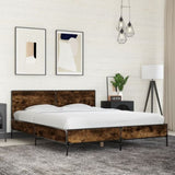 Bed Frame without Mattress Smoked Oak 150x200 cm King Size 3280004