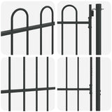 Fence Gate Grey 100 x 150 cm Powder coated steel 42008869