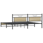 Metal Bed Frame without Mattress Sonoma Oak 200x200 cm 3325123