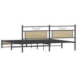 Metal Bed Frame without Mattress Sonoma Oak 200x200 cm 3325123