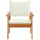 Garden Chair with Cushion 2 pcs Cream White Solid Acacia Wood 4106576