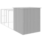 Chicken Cage with Run Light Grey 165x455x181 cm Galvanised Steel 3189114