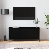 TV Cabinet with Doors Black 102x35x45 cm Engineered Wood 826290