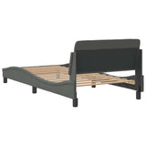 Bed Frame "Dover" Dark Grey 100x203 cm Fabric 373273