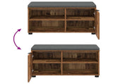 Hall Bench Old Wood 80 x 38 x 46 cm Engineered Wood and Fabric 891510