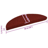 Stair Mats Self-adhesive 15 pcs 56x17x3 cm Bordeaux Red Half Round 132694