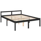 Senior Bed without Mattress Black 150x200cm King Size 810623