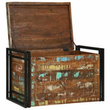 Storage Box Brown and Black 80 x 50 x 50 cm Reclaimed Wood 4016746