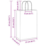 ZNTS Paper Bags 250 pcs with Handles Yellow 21x11x31 cm 4101784