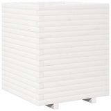 Garden Planter White 60x60x72 cm Solid Wood Pine 3282615