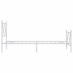 Metal Bed Frame without Mattress with Footboard White 75x190cm 376559