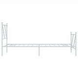 Metal Bed Frame without Mattress with Footboard White 75x190cm 376559