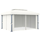 Gazebo with Curtain 4x3 m Cream White Aluminium 3053375