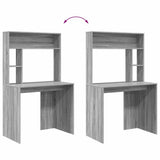 Desk with Shelf Grey Sonoma 91 x 50 x 149 cm Engineered Wood 869263