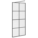 Walk-in Shower Wall with Clear ESG Glass 90x195 cm Black 151034