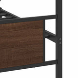 Metal Bed Frame without Mattress Brown Oak 200x200 cm 3325106
