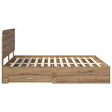 Bed Frame with Drawer Artisan Oak 180 x 200 cm Engineered Wood 3412757
