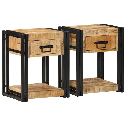 Bedside Cabinets 2 pcs 40x35x50 cm Solid Rough Wood Mango 4016689