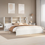 Bookcase Bed without Mattress White 180x200cm Super King Solid Wood Pine 3322400