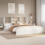 Bookcase Bed without Mattress White 180x200cm Super King Solid Wood Pine 3322400