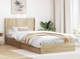 Bed Frame with Storage and Headboard Sonoma Oak 90 x 200 cm 3414415