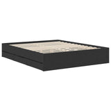 Bed Frame with Drawer Black 160 x 200 cm Engineered Wood 3412165