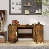 Desk Smoked Oak 140x50x75 cm Engineered Wood 817549