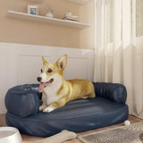 Ergonomic Foam Dog Bed Dark Blue 88x65 cm Faux Leather 171315