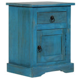 Bedside Table Solid Mango Wood 40x30x50 cm Blue 246150