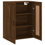 Wall Mounted Cabinet Brown Oak 69.5x34x90 cm Engineered Wood 830403