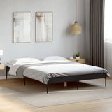 ZNTS Bed Frame Black 160x200 cm Engineered Wood and Metal 845006