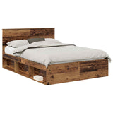 Bed Frame with Headboard Old Wood 140 x 190 cm Solid Pine Wood 3410607