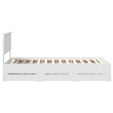 Bed Frame with Drawer White 90 x 200 cm Engineer Wood 3410742
