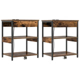Bedside Cabinet 2 pcs Smoked Oak 41 x 31 x 51 cm 859540