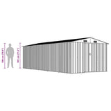 Garden Shed 257x580x181 cm Metal Green 143352