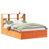 Bed Frame without Mattress Wax Brown 135x190 cm Double Solid Wood Pine 3323472
