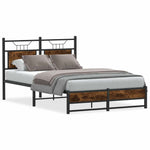 Bed Frame without Mattress Smoked Oak 120x200 cm Engineered Wood 4106906
