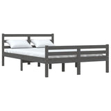 Bed Frame without Mattress Grey Solid Wood 150x200 cm King Size King Size 814826